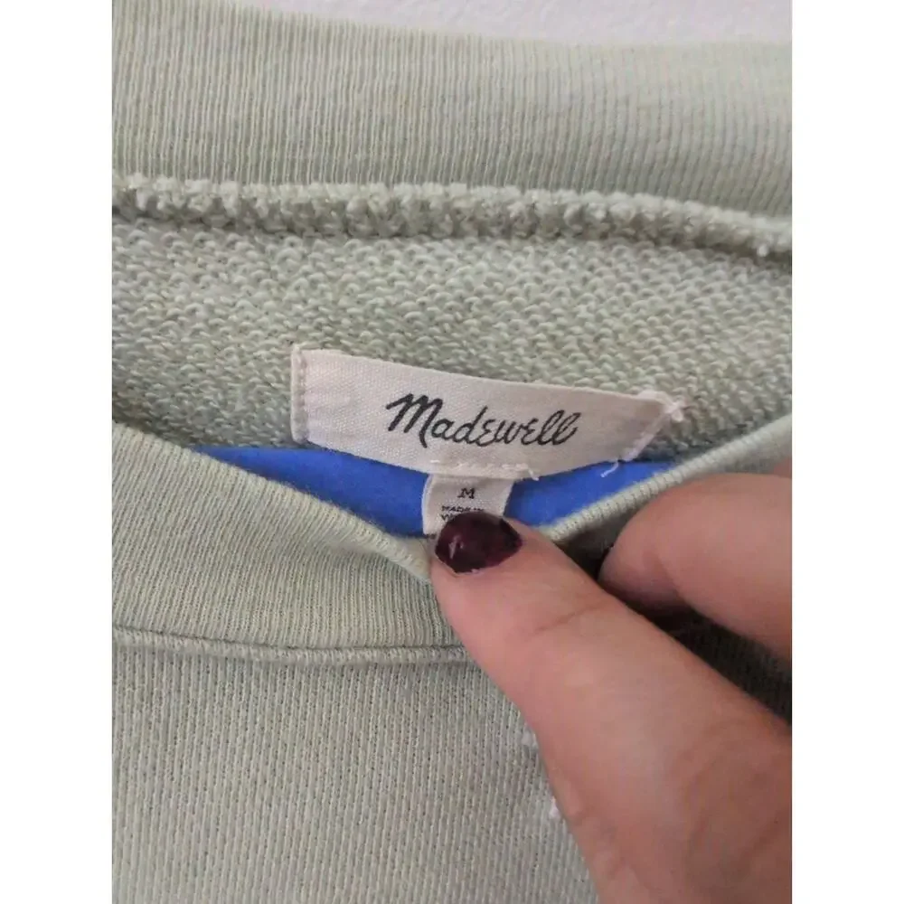 Madewell Daisy Embroidered Short-Sleeve Sweatshirt size M